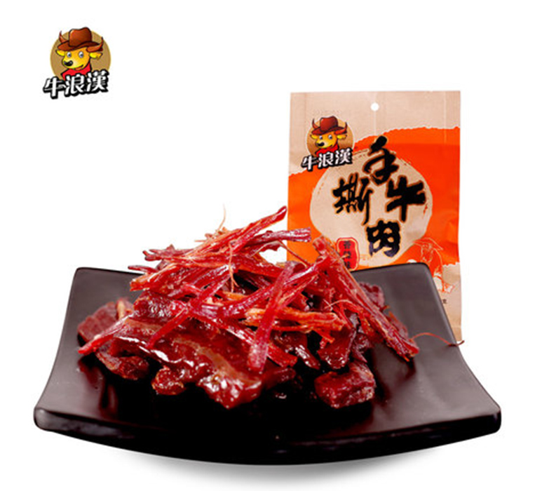 重慶特產(chǎn) 牛浪漢 手撕牛肉干 香辣_五香 53g 四川零食小吃流浪漢